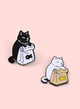 猫咪可爱日系胸针金属情侣