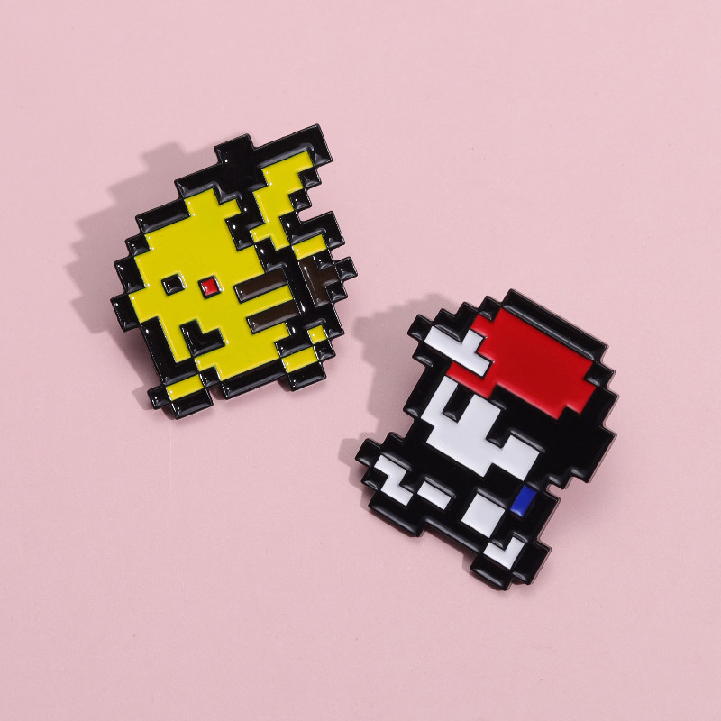 神奇宝贝胸针像素皮卡丘小智情侣金属徽章别针配饰书包装饰品勋章