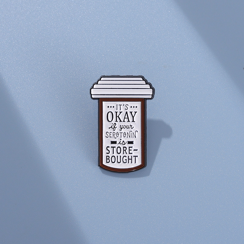 血清素神经递质金属徽章化学分子学生背包衣服装饰品别针配饰勋章