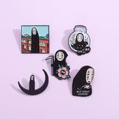 无脸男胸针设计感小众金属徽章创意卡通动漫周边学生背包配饰胸章