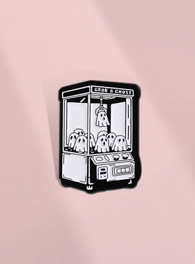 GRAB A CHOST创意字母可爱幽灵胸针金属徽章ins 潮个性装饰包配饰