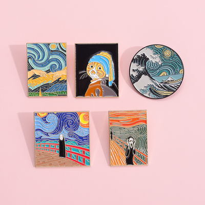 梵高油画胸针别针金属徽章