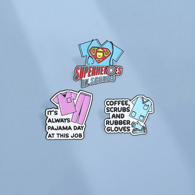 2026新款 医护服胸针 IT'S ALWAYS PAJAMA DAY 趣味护士标语徽章