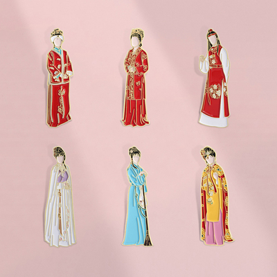 红楼梦影视周边怀旧文创林黛玉宝钏探春胸针金属徽章衣服背包配饰