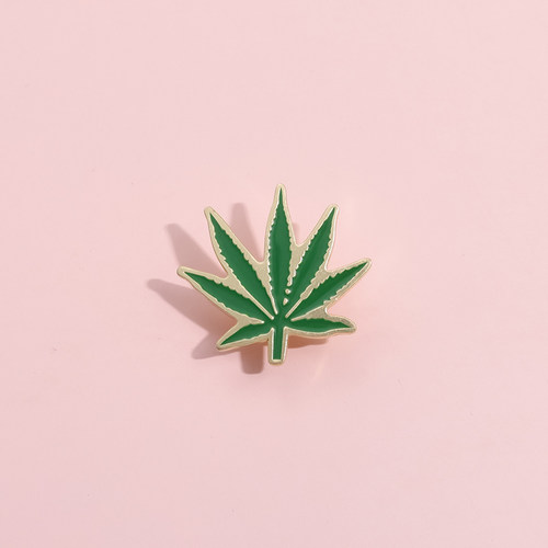 绿色树叶胸针可爱卡通金属徽章