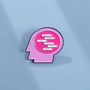 饰品 不要长大这是个陷阱胸针人类大脑金属徽章别针配饰衣服包包装