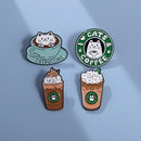 金属徽章卡通别针装 咖啡猫咪可爱日系ins潮个性 饰创意学生配饰品