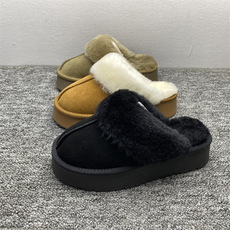 断码清仓处理真皮毛毛拖鞋女冬季加绒保暖厚底居家外穿包头半托鞋,女鞋,包头拖,淘宝优惠券,粉丝福利购,淘宝优惠卷