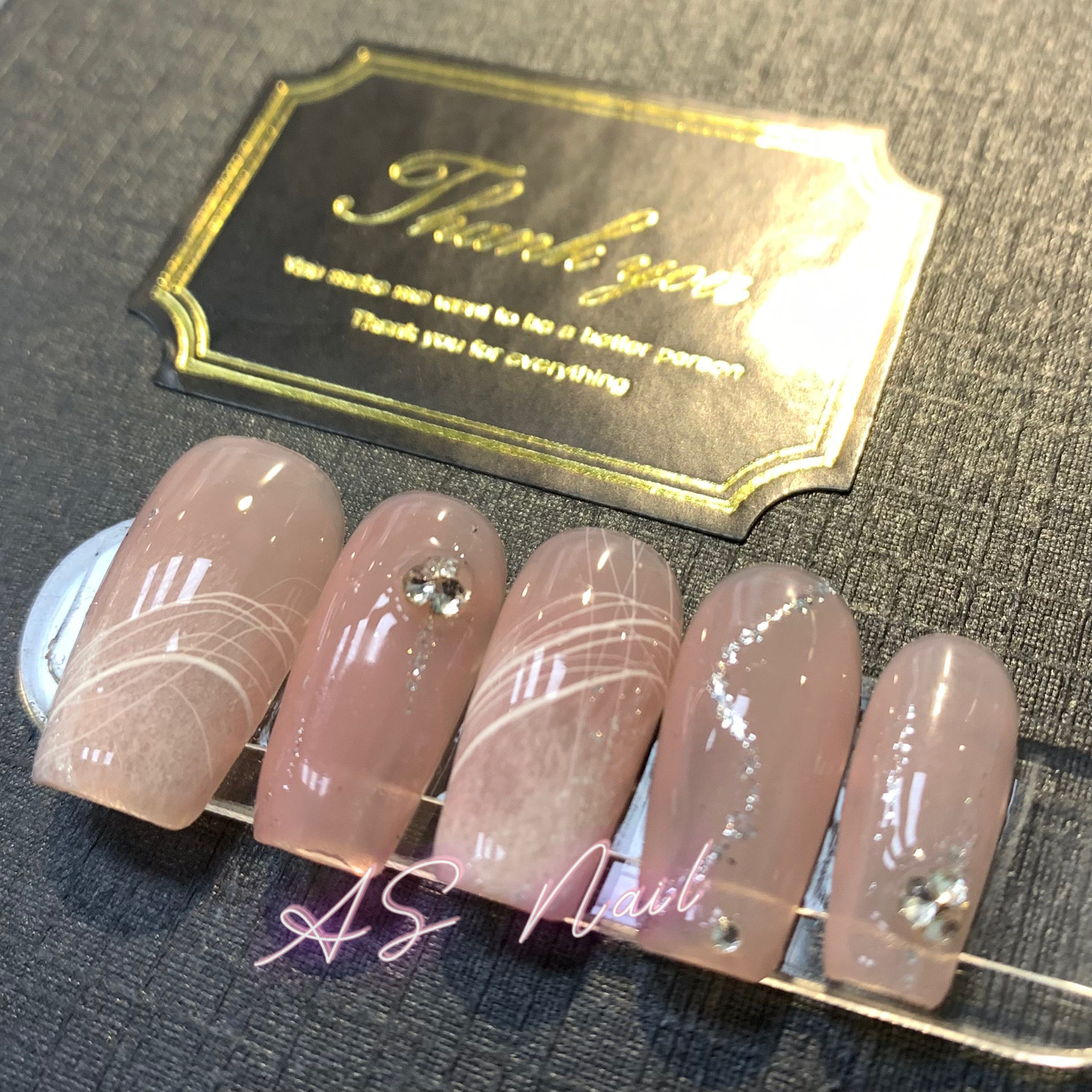 as nali冰透高级感婚甲新娘美甲拍婚纱温柔纯手工定制贴片美甲