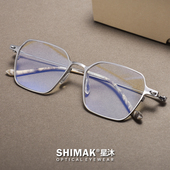 超轻设计师款 眼镜框男款 大脸纯钛近视方框银色复古全框可配有度数