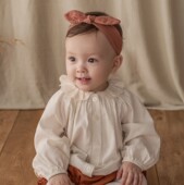 新款 衬衫 童装 淑女棉质泡泡袖 打底衣服女宝宝长袖 韩国进口婴儿秋季