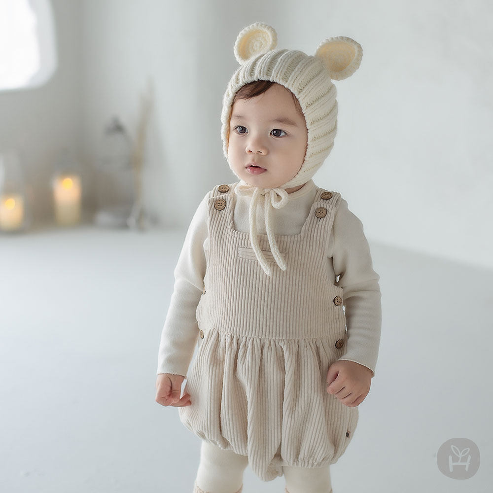 韩国进口婴儿童装秋冬新款款男女宝宝灯芯绒背带裤子连身哈衣爬服