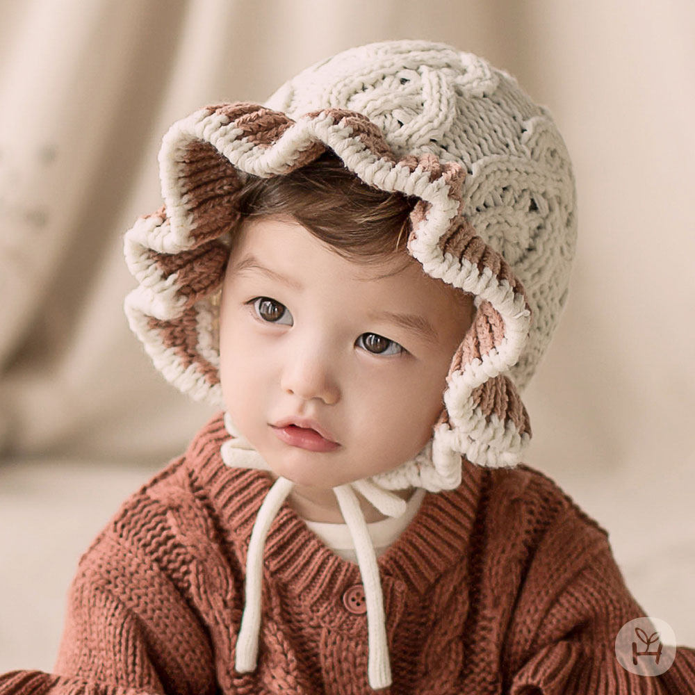 韩国进口KIDSCLARA婴儿童帽子女宝宝秋冬公主护耳针织毛线宫廷帽