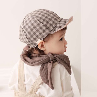 韩国进口宝宝围巾纯棉春秋薄款男女童韩版防风巾婴幼儿交叉围脖潮