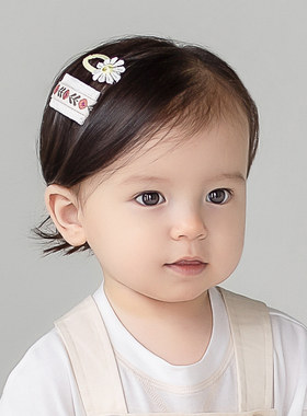 韩国进口女宝宝小雏菊发夹公主安全汗毛全包边夹婴幼儿童周岁头饰