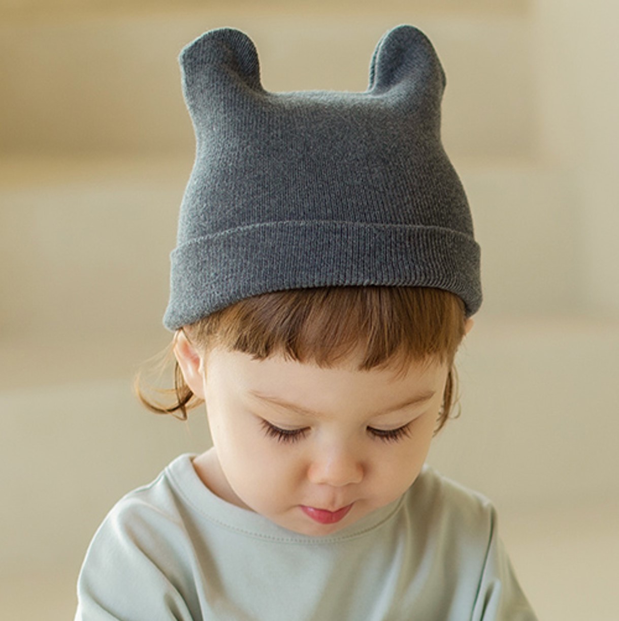 可爱保暖棉线婴儿童帽子套头帽