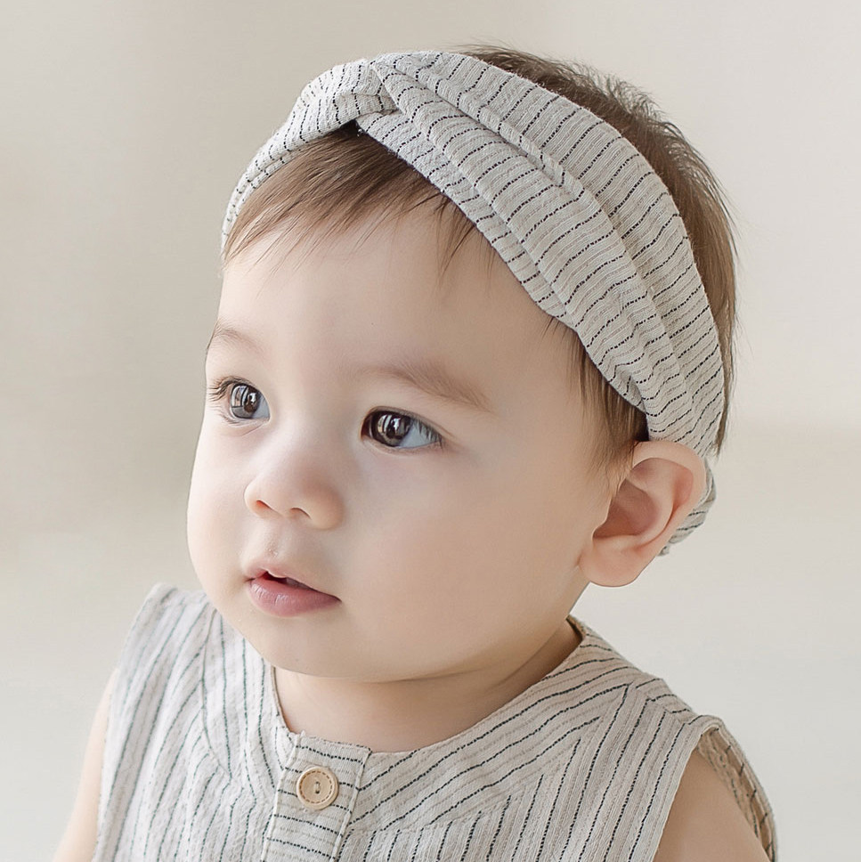 韩国进口婴儿童发带3-18月男女宝宝护囟门包头巾百日周岁拍照头饰