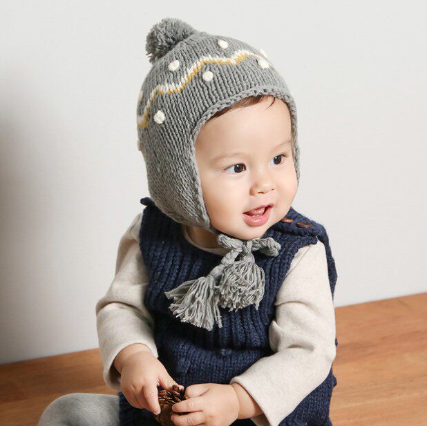 韩国进口圣诞护耳帽婴儿童帽子3-18个月男女宝宝秋冬季保暖胎帽