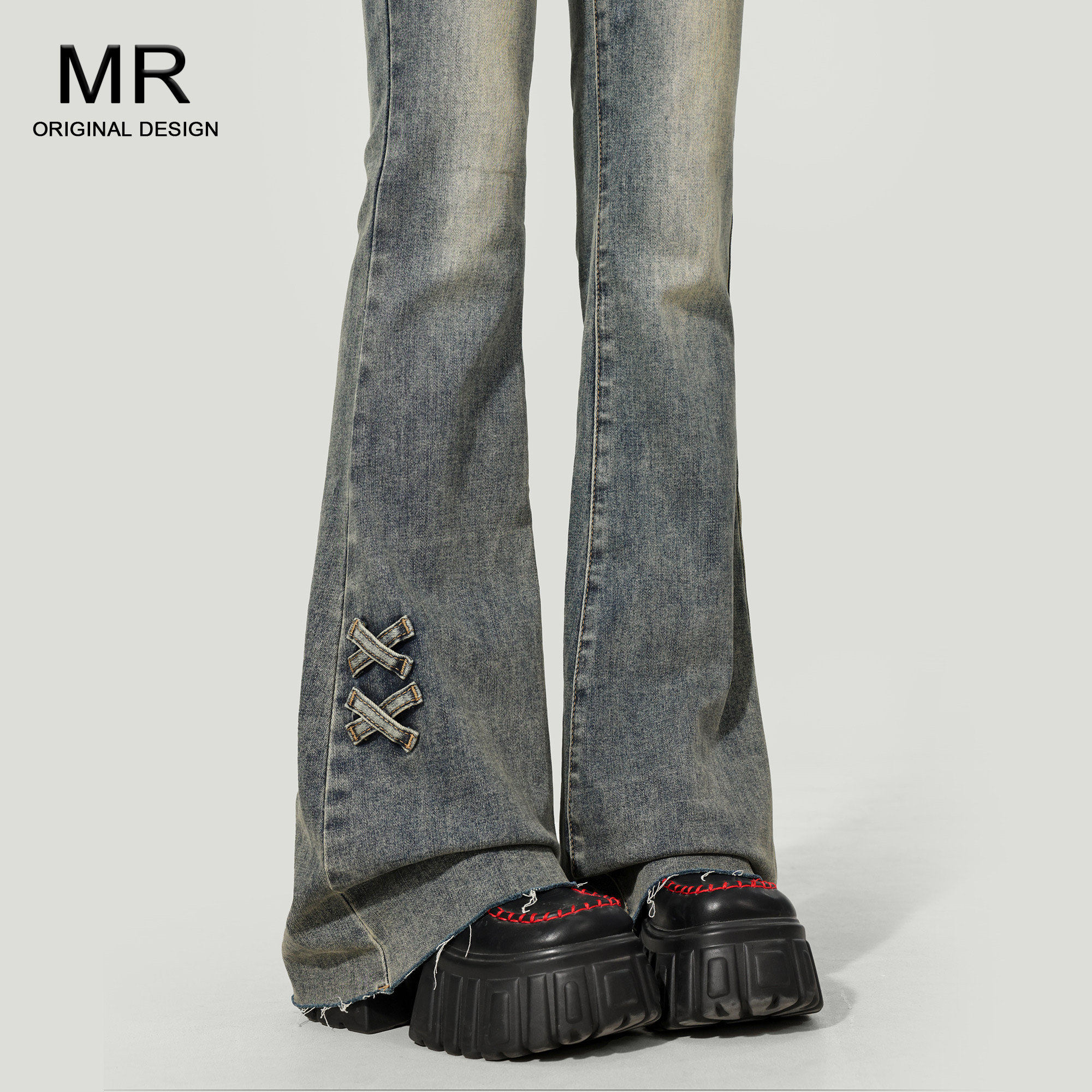 覆古高腰微喇叭牛仔裤女2025夏季薄款新款修身小个子爆款马蹄裤子