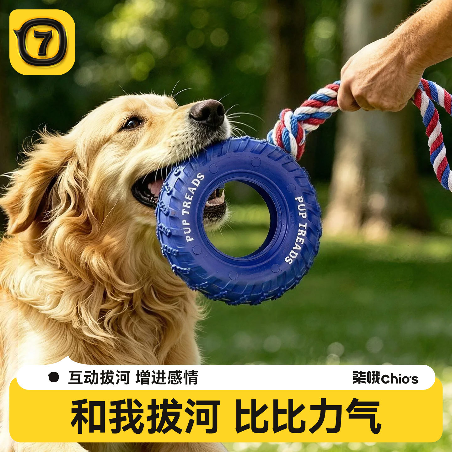 狗狗磨牙耐咬训练轮胎玩具中小型犬自嗨解闷绳结中小型犬宠物玩具