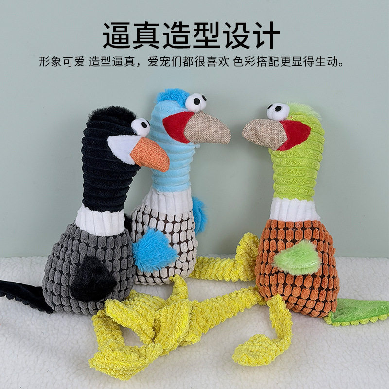 亚马逊狗玩具毛绒发声小鸟尖叫鸡磨牙洁齿互动自嗨宠物用品厂家现