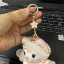 DIY双扣短链五角星吊饰扣子扣钥匙扣金属饰品包挂配件毛球挂件扣