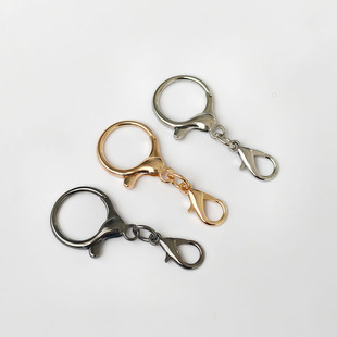 双头龙虾扣钥匙扣玩娃娃链条金属钥匙扣圈环diy饰品挂件双向配件