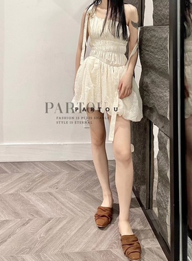 JAGEE CHEN 米白色泡泡短连衣裙 【PARTOU】