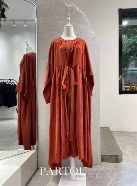 【SALE】PengTai 红色细带长袖连衣裙 PARTOU品牌集合
