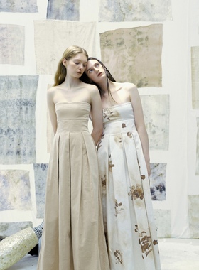 【SALE】PengTai 药染灯芯绒抹胸连衣裙 PARTOU品牌集合店