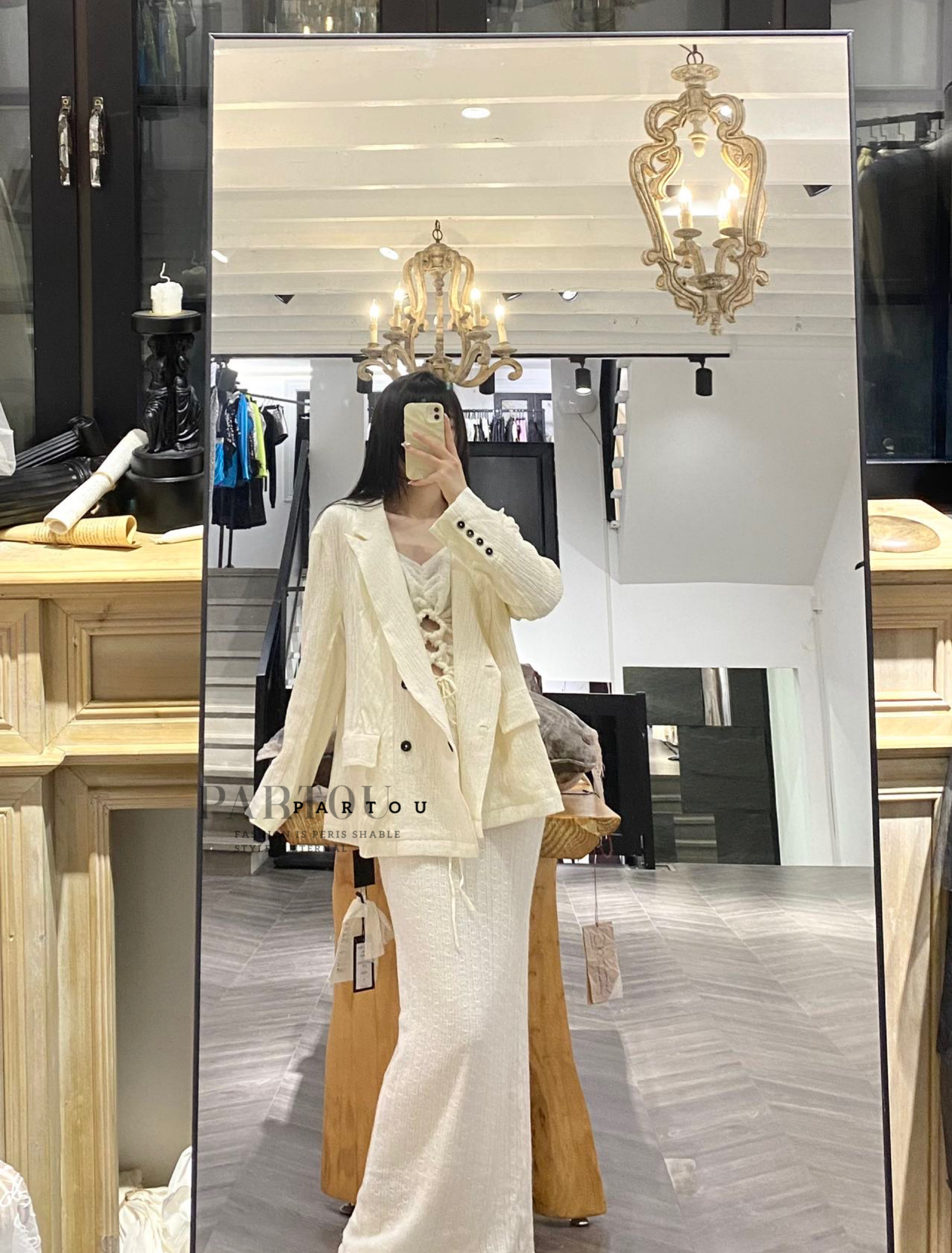 JageeChen缎光羊毛拼接西装