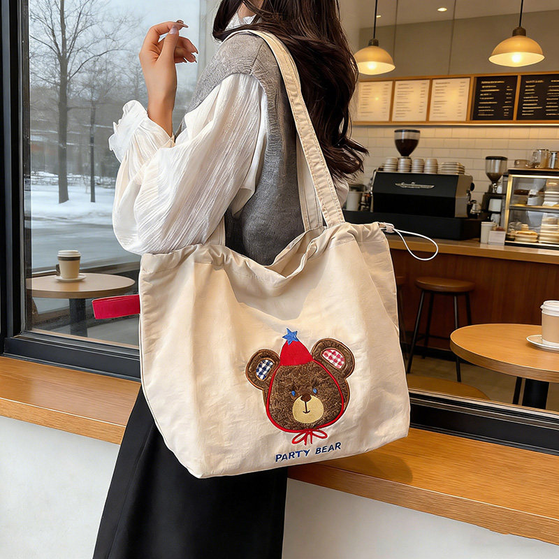 可爱小熊包包女大容量学生补习袋2026新款潮流百搭通勤单肩托特包,箱包皮具/热销女包/男包,通用款女包,淘宝优惠券,粉丝福利购,淘宝优惠卷