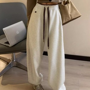 宽松显瘦运动休闲裤 韩系egg卫裤 撞色高腰束脚裤 2025新款 子 女春季