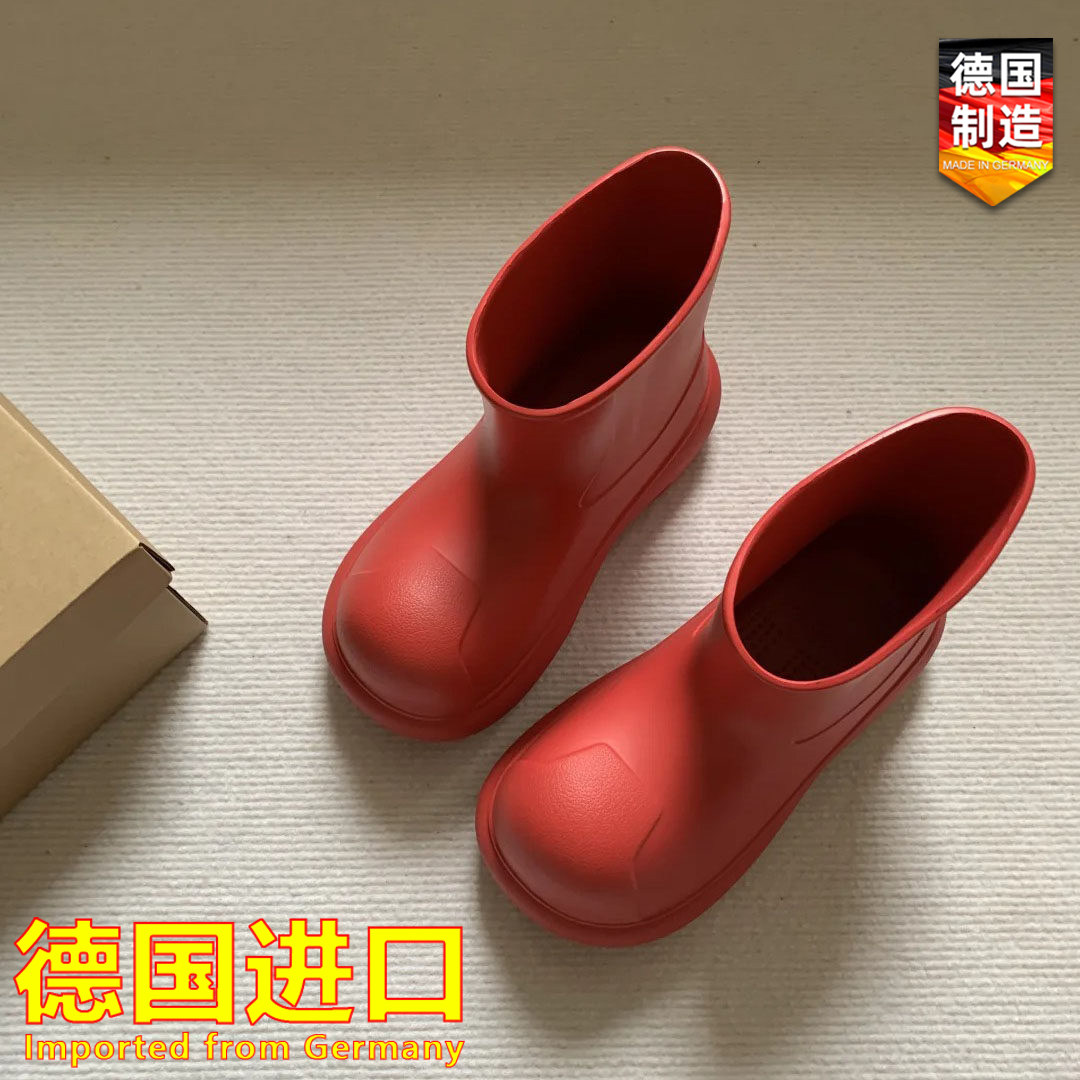 德国进口红色雨鞋女款2026新款防水防滑短筒雨靴厚底夏季外穿水鞋