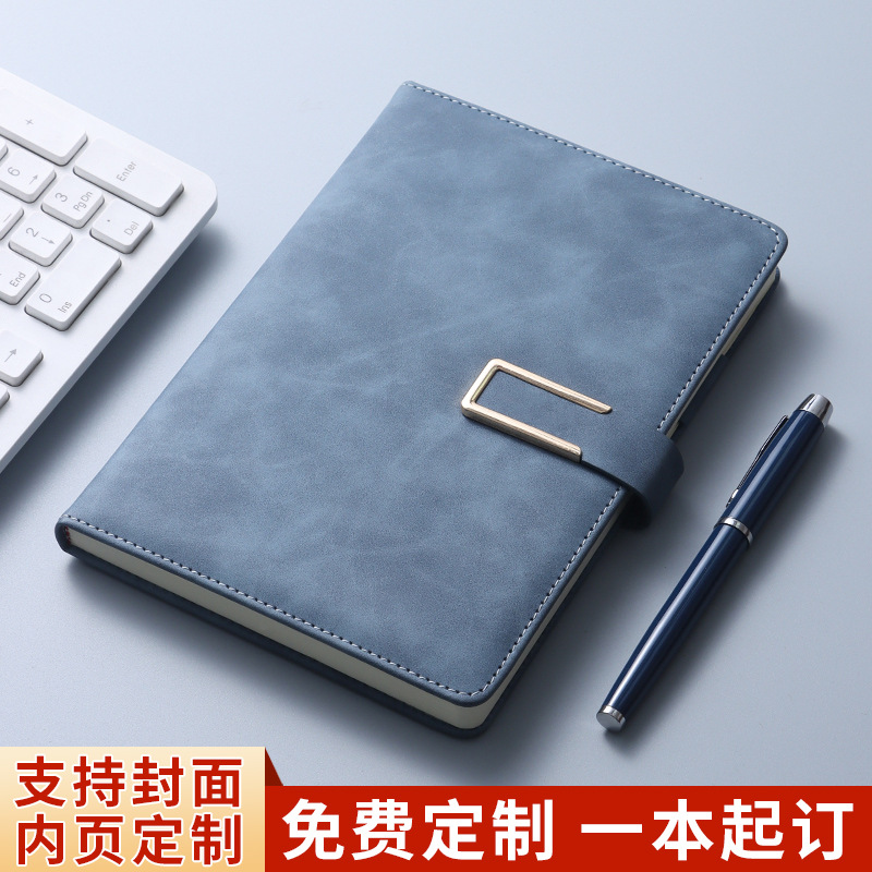温州笔记本定制logo加厚本子磁扣商务会议A5肤感软皮面记事本