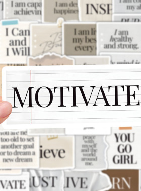 160张励志文言贴纸ins风简约英文纸条便签笔记本桌面手账装饰贴画