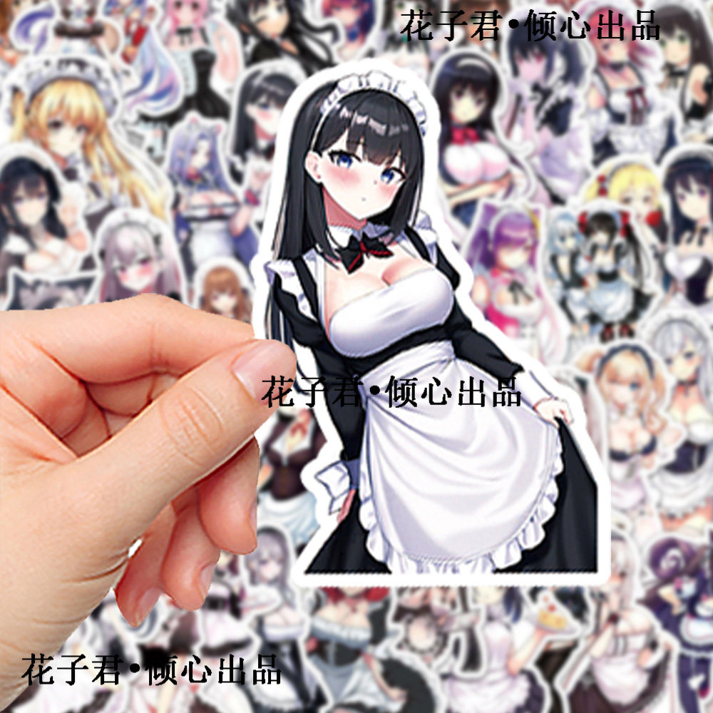 新品100张制服辣妹少女贴纸ins高颜值二次元性感人物DIY手账