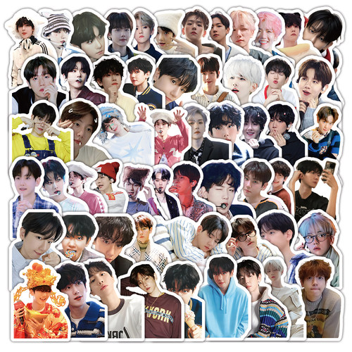 120张EXO边伯贤贴纸高颜值追星应援物料周边diy手帐手机壳贴画