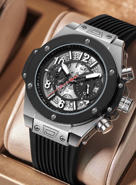 新款金诗顿品牌腕表爆款男士手表运动硅胶时尚日历石英表战狼2