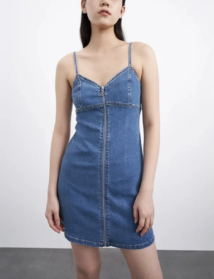 F家小整欧美夏季辣妹牛仔背带裙