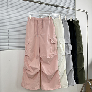 超多家爆款ins伞兵裤！citywalk穿搭工装休闲裤 春夏秋松紧直筒裤