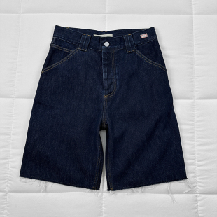 夏天休闲百搭水洗牛仔短裤 面料结实 复古水洗直筒五分裤 日式
