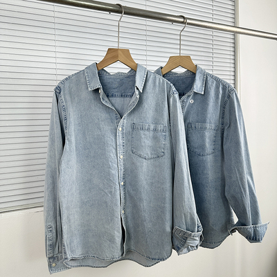 超基础一款 试衣剪同质地衬衫！日常百搭水洗休闲style牛仔衬衣