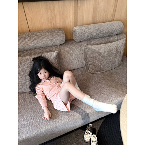 莱宝女童Polo针织衫短裤套装春
