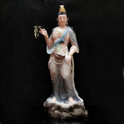 汉白玉南海观音客厅玄关供奉