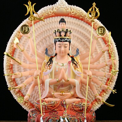 幻彩精工千手观音神像汉白玉千臂千眼