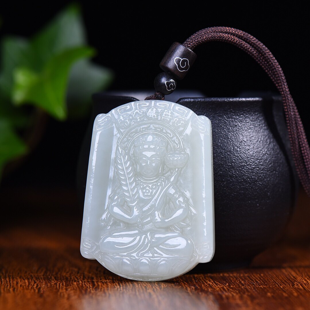 新疆和田玉羊脂玉白玉青白玉生肖牛虎守护神吊坠虚空藏菩萨本命佛