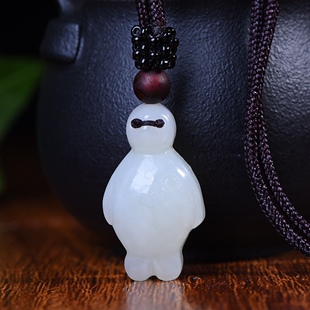 新疆和田玉羊脂玉白玉青白玉卡通大白玉吊坠男女士款挂件玉坠玉佩