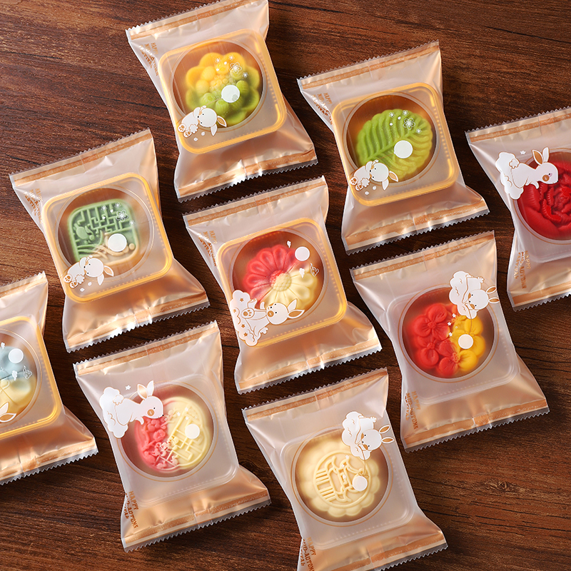 50克月饼包装袋自封带托冰皮流心75g100克蛋黄酥机封单独袋子2025