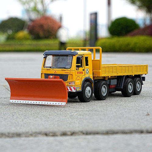 精邦1/50合金铲雪车模型市政抢险车运输车卡车工程车道路清理车